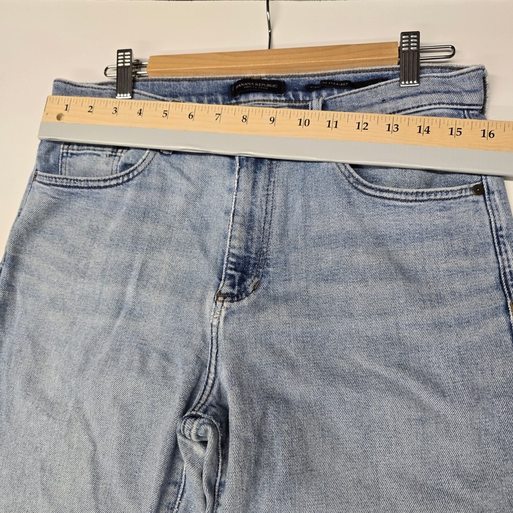 Banana Republic High Rise Straight Leg Jeans Light Wash Raw Hem Vintage 30P - Picture 4 of 9